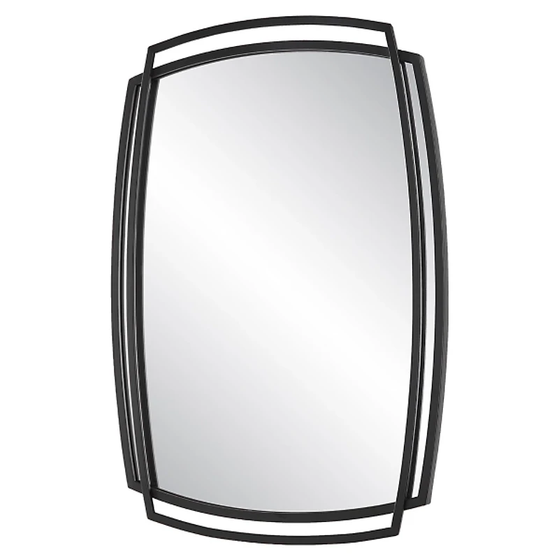 Black Curved Overlapping Wall Mirror