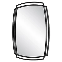 Black Curved Overlapping Wall Mirror