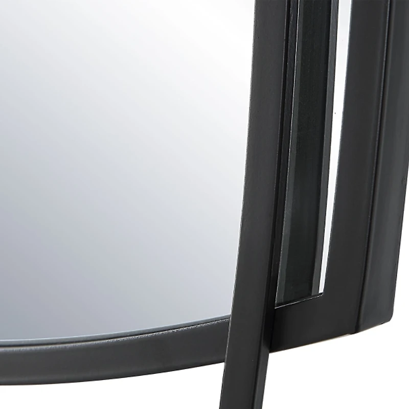 Black Curved Overlapping Wall Mirror