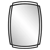 Black Curved Overlapping Wall Mirror