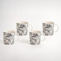 Emery Black Toile Mugs, Set of 4