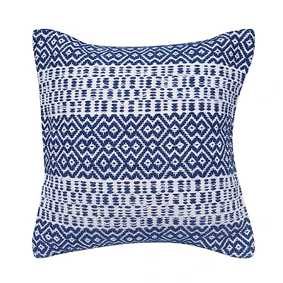 Navy Diamond Stripe Indoor/Outdoor Pillow