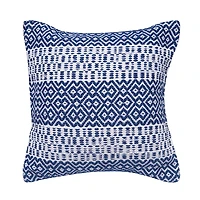 Navy Diamond Stripe Indoor/Outdoor Pillow