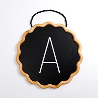 Black Scalloped Monogram A Wall Plaque