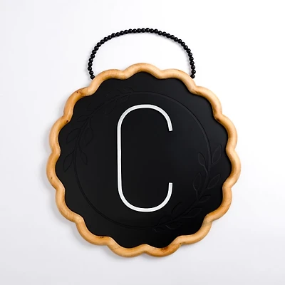 Black Scalloped Monogram C Wall Plaque