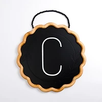 Black Scalloped Monogram C Wall Plaque