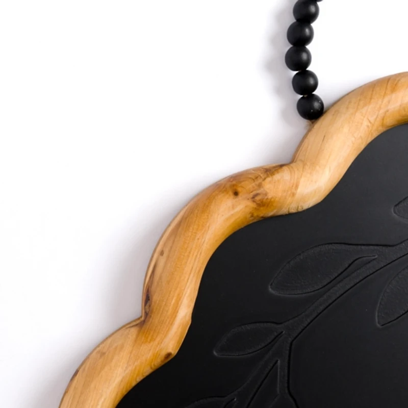 Black Scalloped Monogram S Wall Plaque