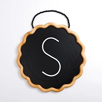 Black Scalloped Monogram S Wall Plaque