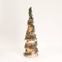 Pre-Lit Frosted Rattan Christmas Tree
