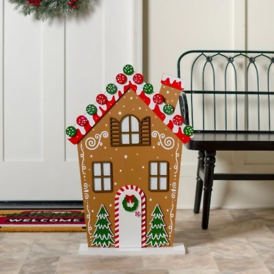 Multicolor Gingerbread House Porch Statue