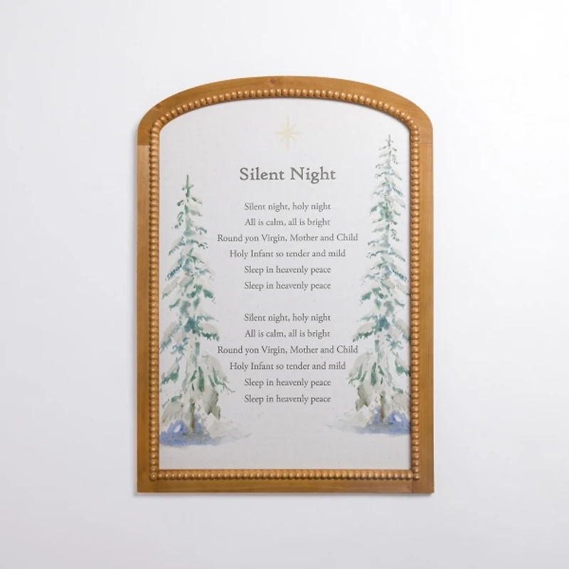 Silent Night Arch Beaded Wall Plaque