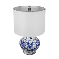 Blue & White Floral Ceramic Table Lamp