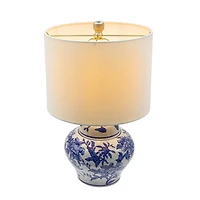 Blue & White Floral Ceramic Table Lamp