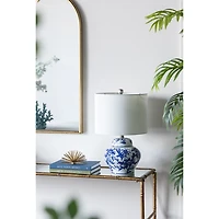 Blue & White Floral Ceramic Table Lamp
