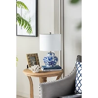 Blue & White Floral Ceramic Table Lamp