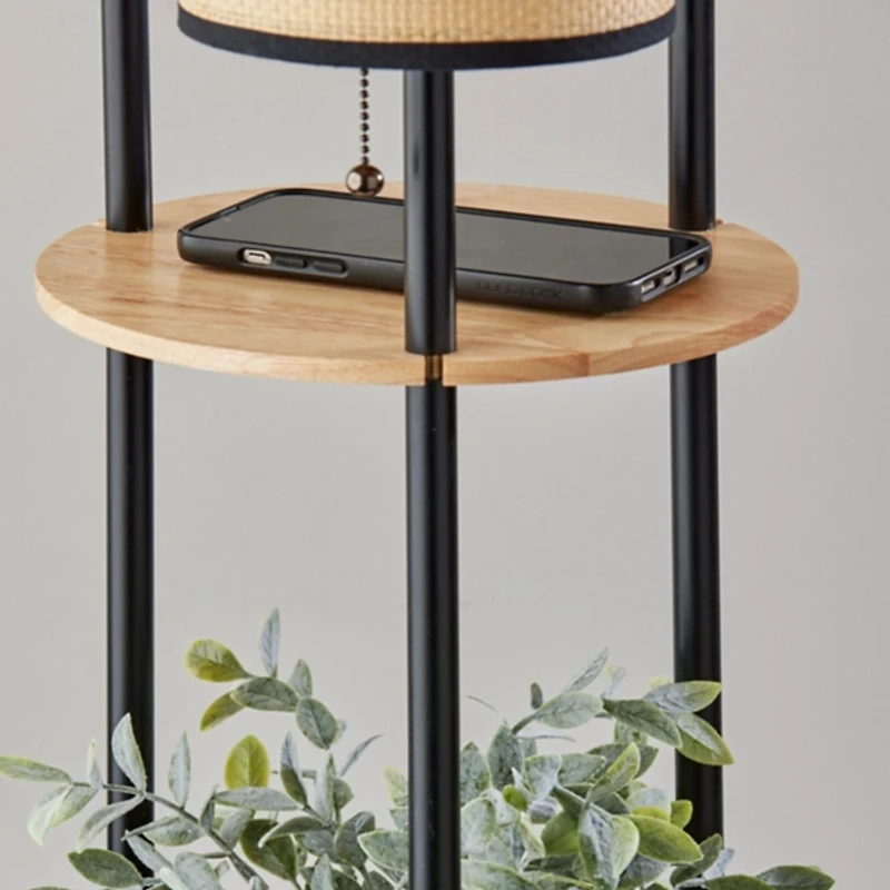 Natural Woven Shade Trio Rowan Floor Lamp