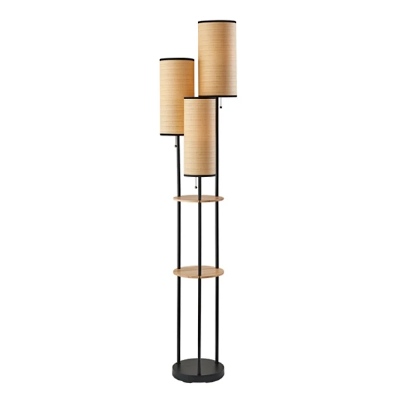 Natural Woven Shade Trio Rowan Floor Lamp