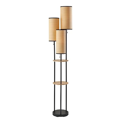 Natural Woven Shade Trio Rowan Floor Lamp