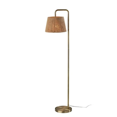 Brass Arched Rope Lampshade Floor Lamp