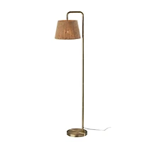 Brass Arched Rope Lampshade Floor Lamp