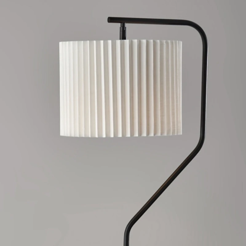 Black Pleated Shade Floor Lamp