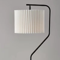 Black Pleated Shade Floor Lamp
