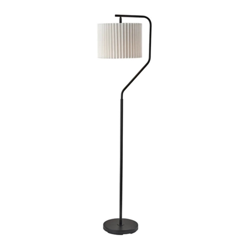 Black Pleated Shade Floor Lamp