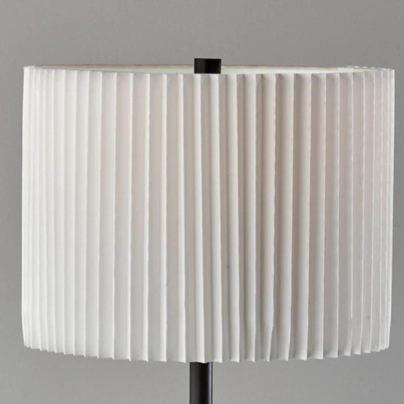 Eli Black Pleated Shade Floor Lamp