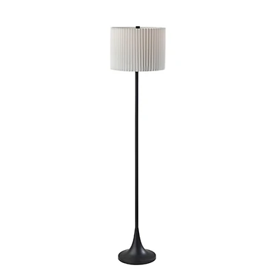 Eli Black Pleated Shade Floor Lamp