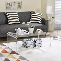Clear Acrylic Curved Edge Coffee Table