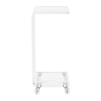 Clear Acrylic Curved Edge C-Table with Wheels