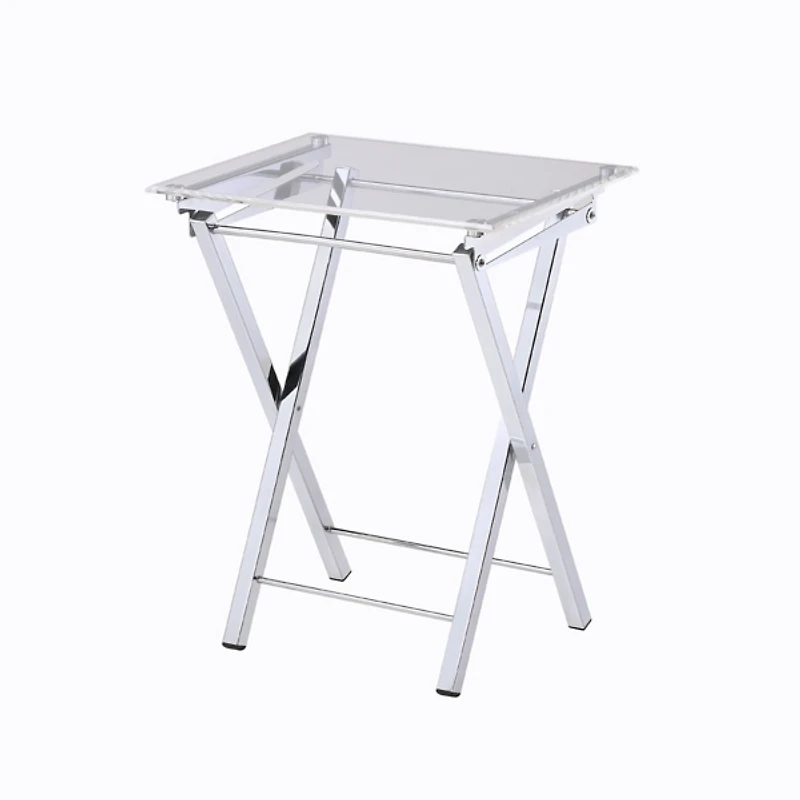Clear Acrylic Folding TV Tray Tables, Set of 2