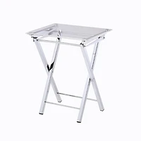 Clear Acrylic Folding TV Tray Tables, Set of 2