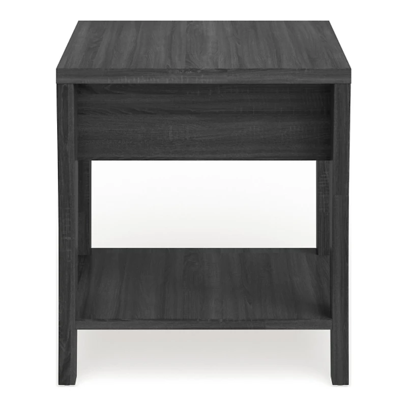 Charcoal Wood Single Drawer Side Table
