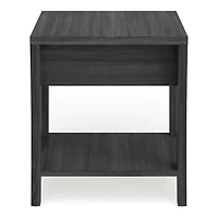 Charcoal Wood Single Drawer Side Table