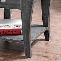 Charcoal Wood Single Drawer Side Table