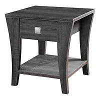 Charcoal Wood Single Drawer Side Table
