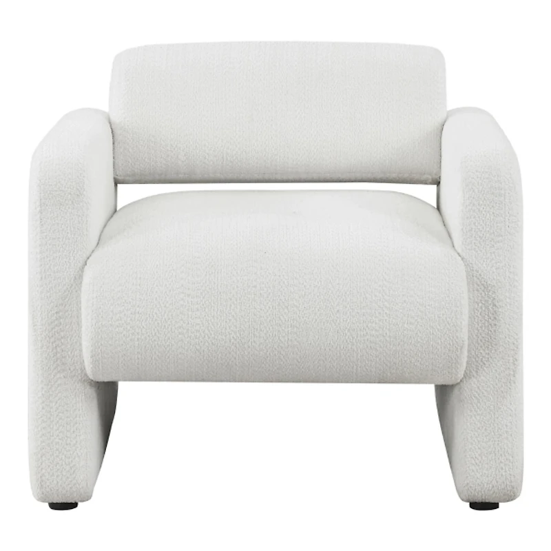 White Boucle Modern Accent Chair