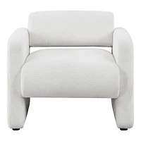 White Boucle Modern Accent Chair