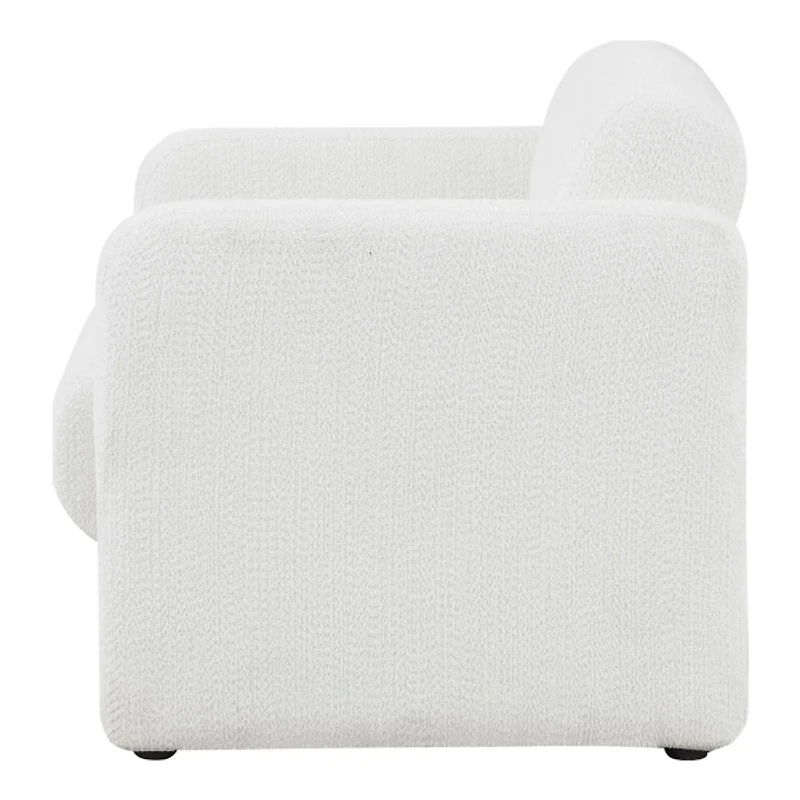 White Boucle Modern Accent Chair