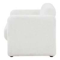 White Boucle Modern Accent Chair