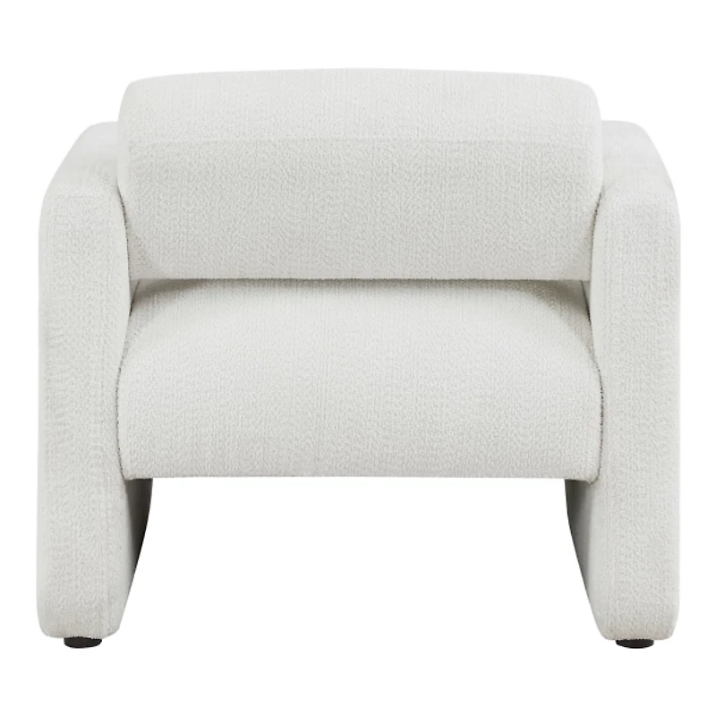 White Boucle Modern Accent Chair