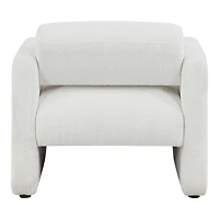 White Boucle Modern Accent Chair