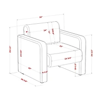 White Boucle Modern Accent Chair