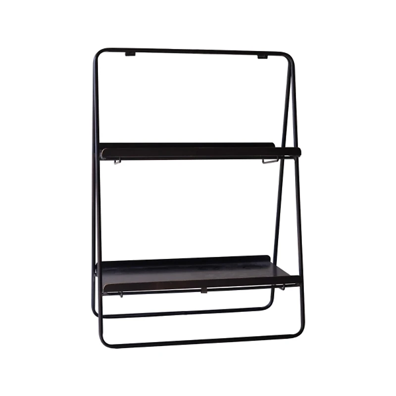 Black Metal 2-Tier Folding Display Rack