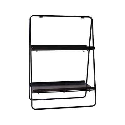 Black Metal 2-Tier Folding Display Rack
