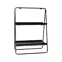 Black Metal 2-Tier Folding Display Rack