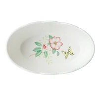 White Butterfly Meadow Porcelain Bread Basket
