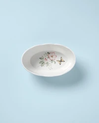 White Butterfly Meadow Porcelain Bread Basket