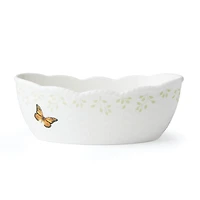 White Butterfly Meadow Porcelain Bread Basket